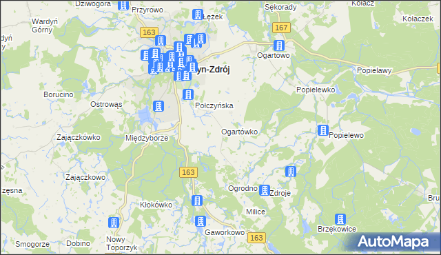 mapa Ogartówko, Ogartówko na mapie Targeo