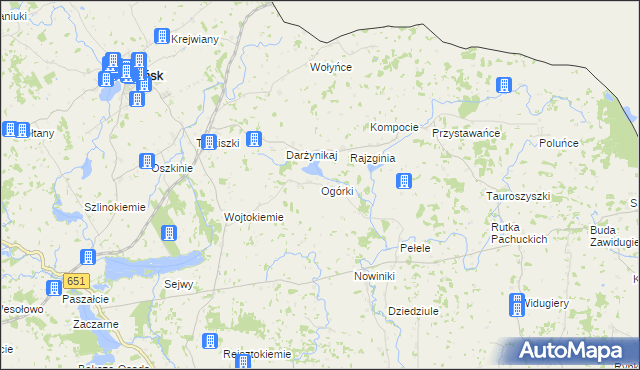 mapa Ogórki, Ogórki na mapie Targeo