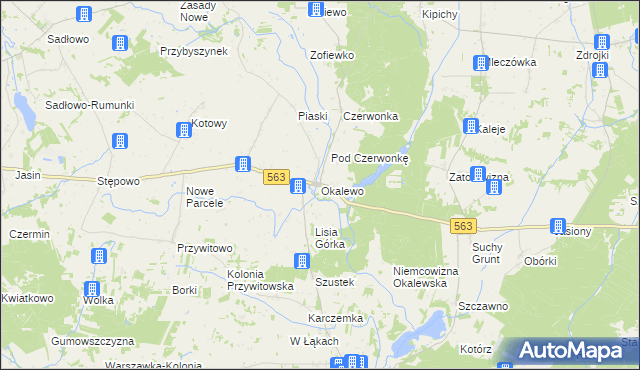 mapa Okalewo, Okalewo na mapie Targeo