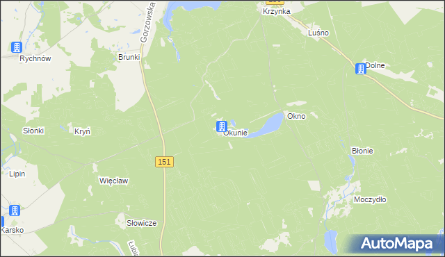 mapa Okunie, Okunie na mapie Targeo