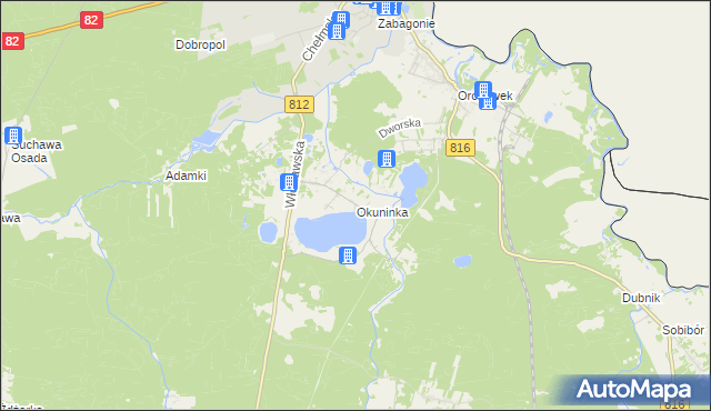 mapa Okuninka, Okuninka na mapie Targeo