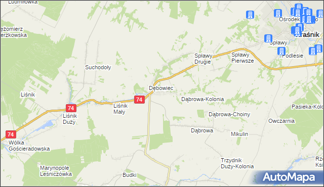 mapa Olbięcin, Olbięcin na mapie Targeo