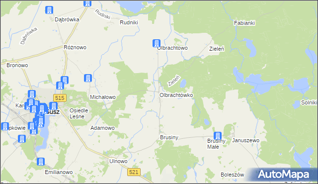 mapa Olbrachtówko, Olbrachtówko na mapie Targeo