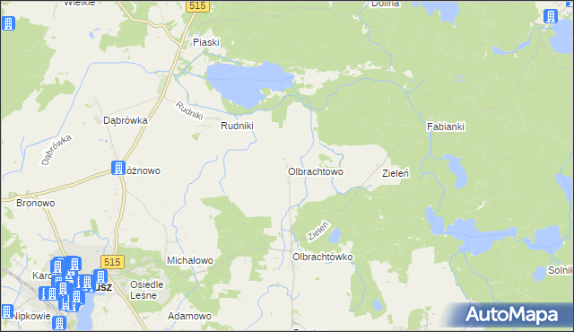 mapa Olbrachtowo, Olbrachtowo na mapie Targeo