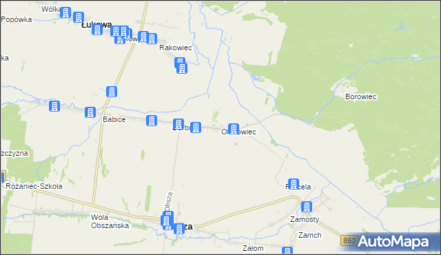 mapa Olchowiec gmina Obsza, Olchowiec gmina Obsza na mapie Targeo