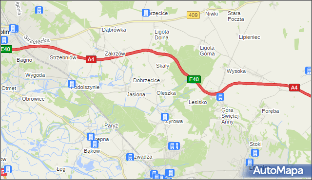 mapa Oleszka, Oleszka na mapie Targeo