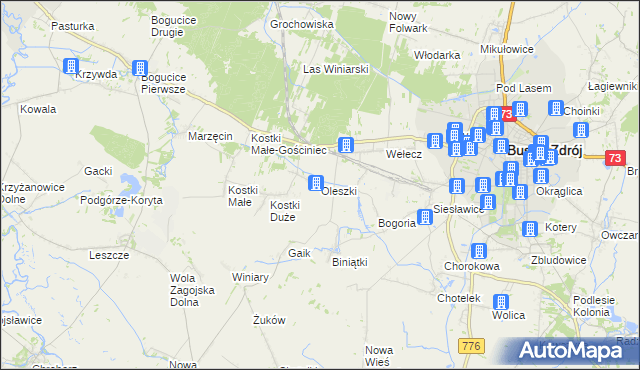 mapa Oleszki, Oleszki na mapie Targeo