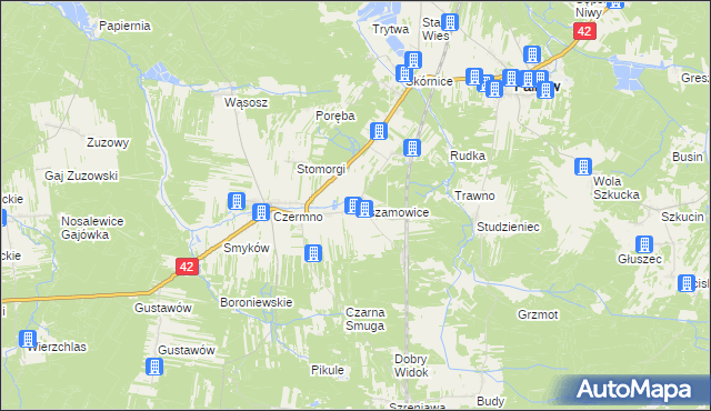 mapa Olszamowice, Olszamowice na mapie Targeo