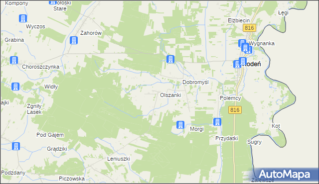 mapa Olszanki, Olszanki na mapie Targeo