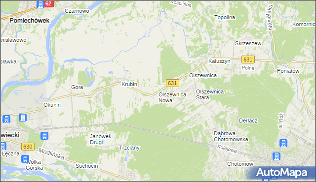 mapa Olszewnica Nowa, Olszewnica Nowa na mapie Targeo