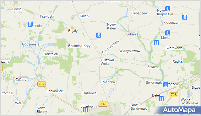 mapa Olszowa Wola, Olszowa Wola na mapie Targeo