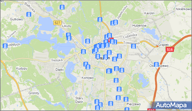 mapa Olsztyna, Olsztyn na mapie Targeo