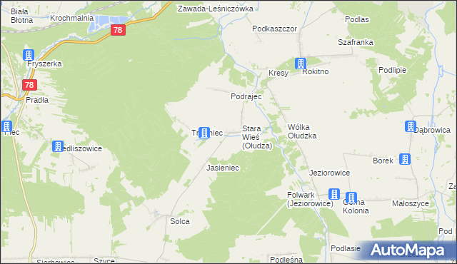 mapa Ołudza, Ołudza na mapie Targeo