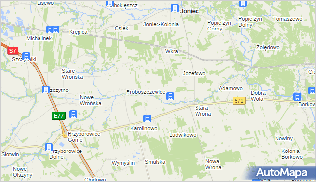mapa Omięciny, Omięciny na mapie Targeo