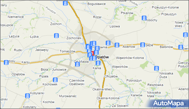 mapa Opatów, Opatów na mapie Targeo