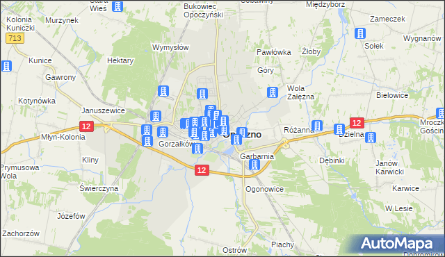 mapa Opoczno, Opoczno na mapie Targeo