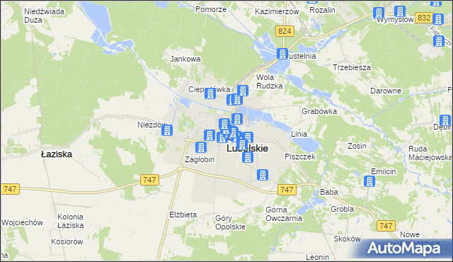 mapa Opole Lubelskie, Opole Lubelskie na mapie Targeo