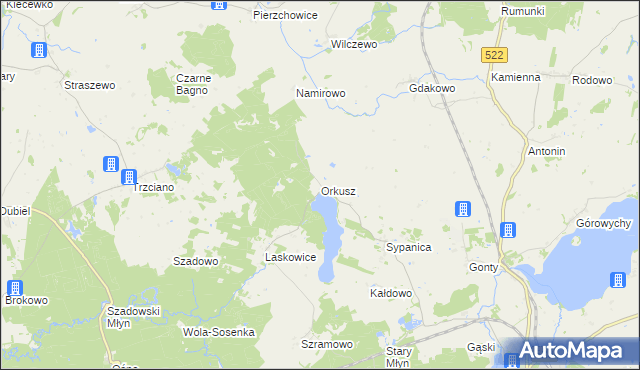 mapa Orkusz, Orkusz na mapie Targeo