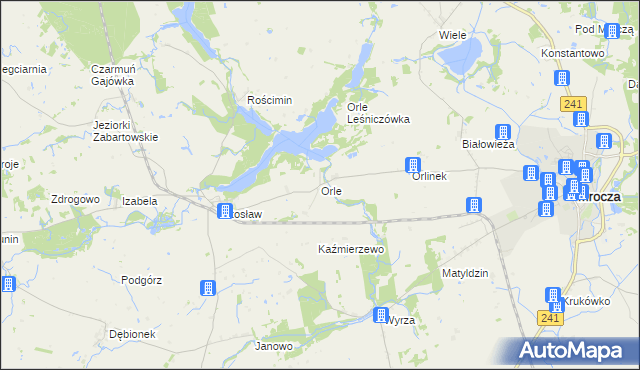 mapa Orle gmina Mrocza, Orle gmina Mrocza na mapie Targeo