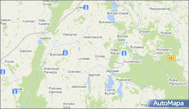 mapa Orlinek gmina Krasnopol, Orlinek gmina Krasnopol na mapie Targeo