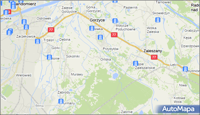 mapa Orliska, Orliska na mapie Targeo