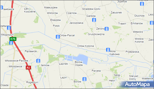 mapa Orłów-Kolonia, Orłów-Kolonia na mapie Targeo