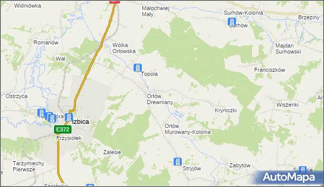 mapa Orłów Murowany, Orłów Murowany na mapie Targeo
