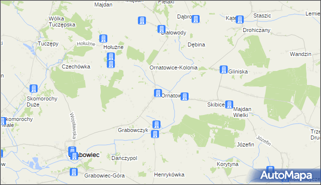 mapa Ornatowice, Ornatowice na mapie Targeo