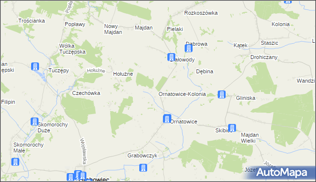 mapa Ornatowice-Kolonia, Ornatowice-Kolonia na mapie Targeo
