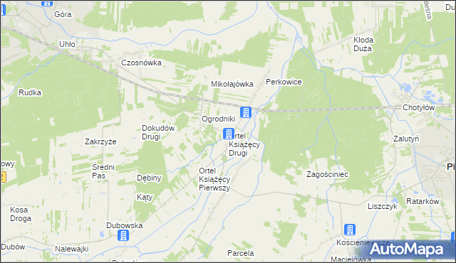 mapa Ortel Książęcy Drugi, Ortel Książęcy Drugi na mapie Targeo