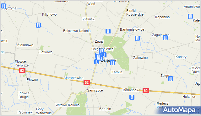 mapa Osięciny, Osięciny na mapie Targeo