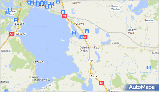 mapa Osiedle Grajwo, Osiedle Grajwo na mapie Targeo