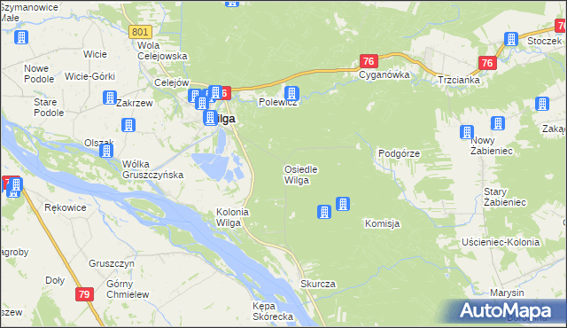 mapa Osiedle Wilga, Osiedle Wilga na mapie Targeo