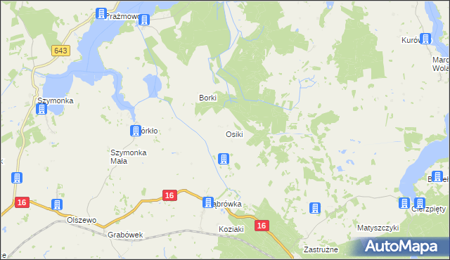 mapa Osiki, Osiki na mapie Targeo