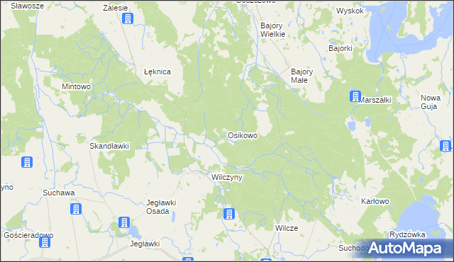 mapa Osikowo, Osikowo na mapie Targeo