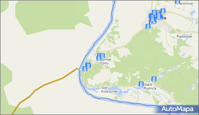 mapa Osinów Dolny, Osinów Dolny na mapie Targeo