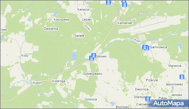 mapa Oskowo, Oskowo na mapie Targeo