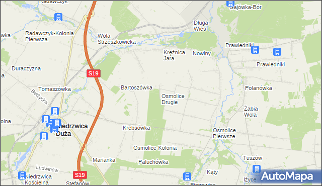 mapa Osmolice Drugie, Osmolice Drugie na mapie Targeo