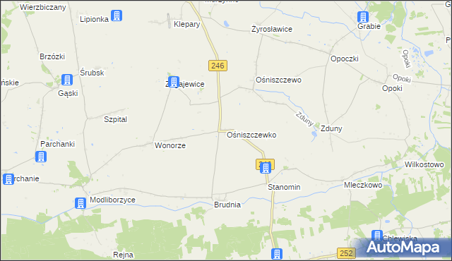 mapa Ośniszczewko, Ośniszczewko na mapie Targeo