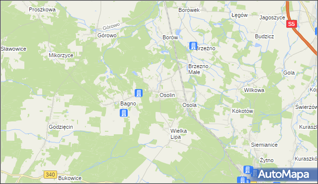 mapa Osolin, Osolin na mapie Targeo