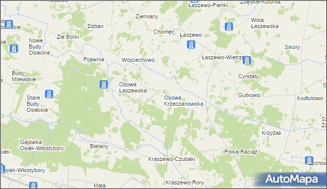 mapa Osowa Krzeczanowska, Osowa Krzeczanowska na mapie Targeo