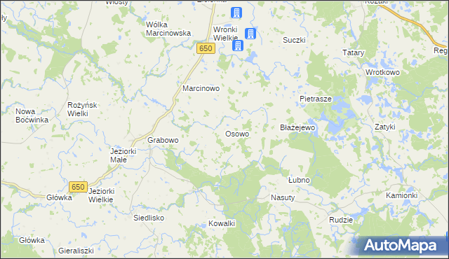 mapa Osowo gmina Gołdap, Osowo gmina Gołdap na mapie Targeo
