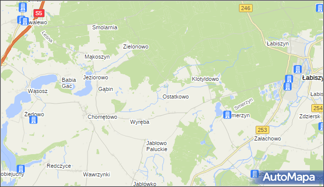 mapa Ostatkowo, Ostatkowo na mapie Targeo