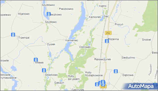 mapa Ostrówek gmina Orchowo, Ostrówek gmina Orchowo na mapie Targeo