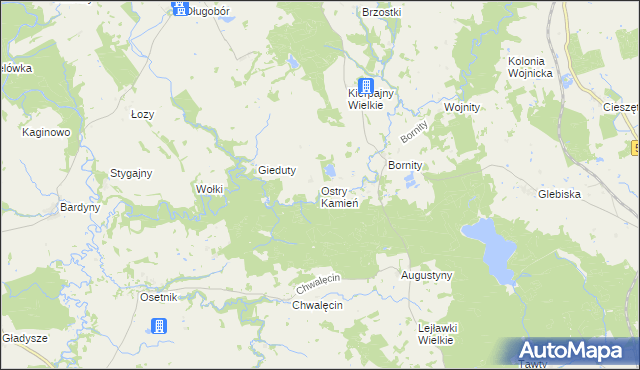 mapa Ostry Kamień, Ostry Kamień na mapie Targeo