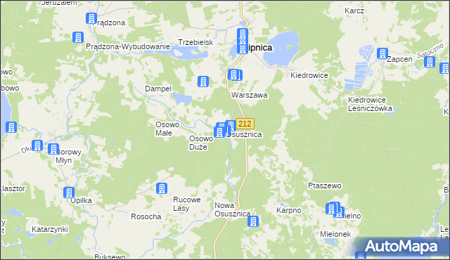 mapa Osusznica, Osusznica na mapie Targeo