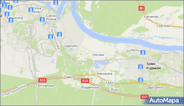 mapa Otorowo gmina Solec Kujawski, Otorowo gmina Solec Kujawski na mapie Targeo