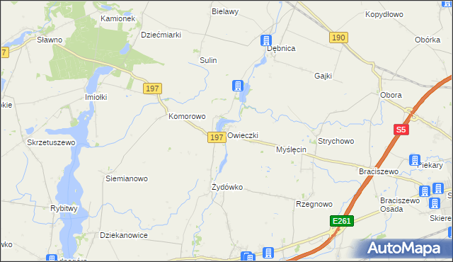 mapa Owieczki gmina Łubowo, Owieczki gmina Łubowo na mapie Targeo