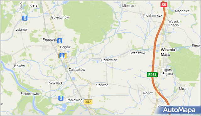 mapa Ozorowice, Ozorowice na mapie Targeo