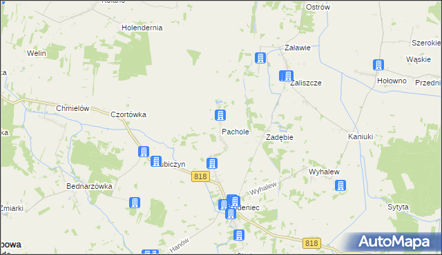 mapa Pachole, Pachole na mapie Targeo